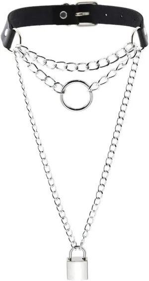 Outman Adjustable Faux Leather Punk Choker Necklaces Goth Collar Necklaces for Women