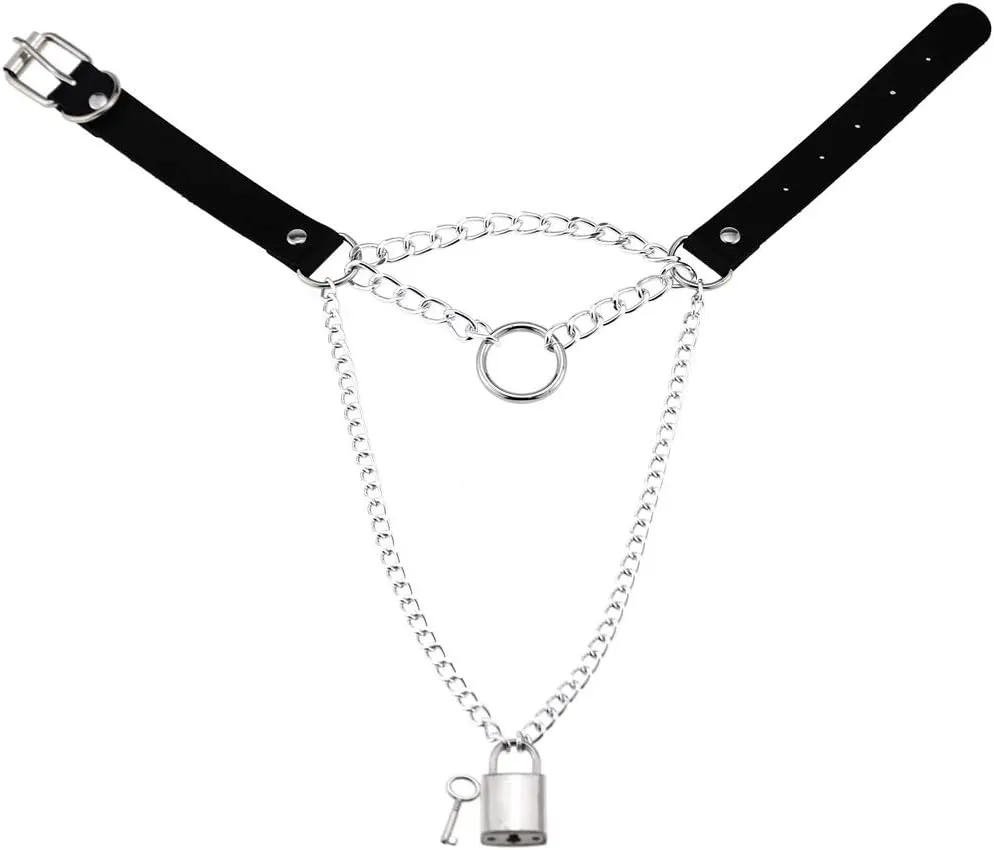Outman Adjustable Faux Leather Punk Choker Necklaces Goth Collar Necklaces for Women