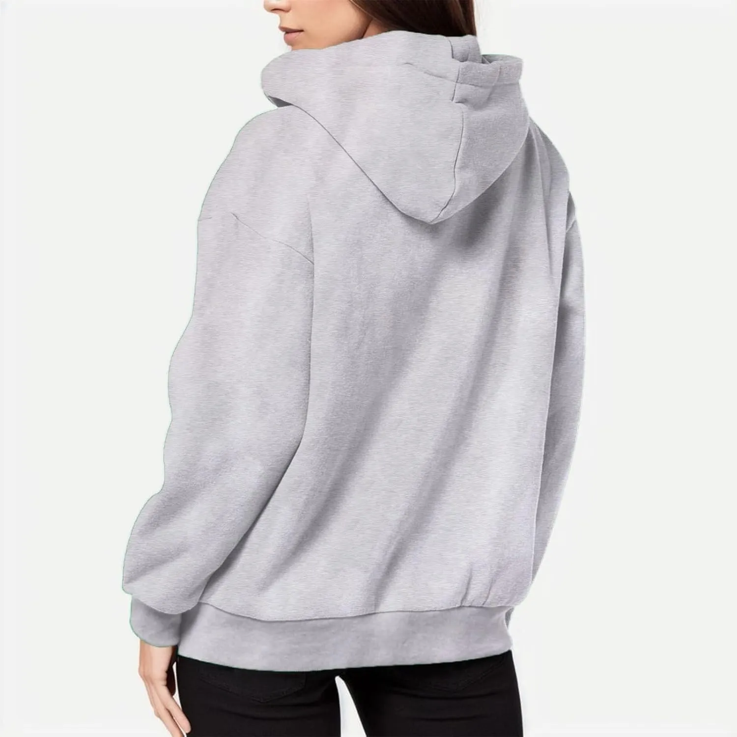 PeQAQ Women Oversized Zip Up Hoodies Sweatshirts Winter Clothes Teen Girl Fall Coats Casual Drawstring Jackets With Pockets