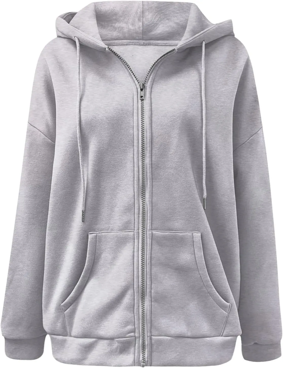 PeQAQ Women Oversized Zip Up Hoodies Sweatshirts Winter Clothes Teen Girl Fall Coats Casual Drawstring Jackets With Pockets