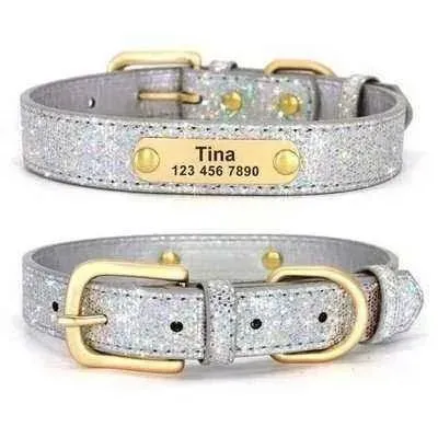 Personalised Sequin Sparkle Pet ID Collar