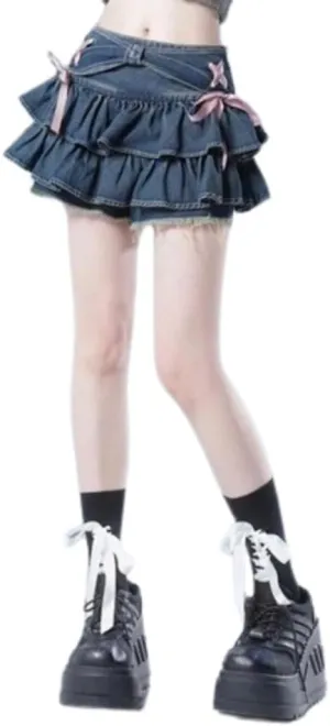Pokn Cargo Skirt Denim Skirt Women Jean Mini Skirt Women's Cargo Skirt Y2K Skirt Low Waisted Skirt Denim Mini Skirt
