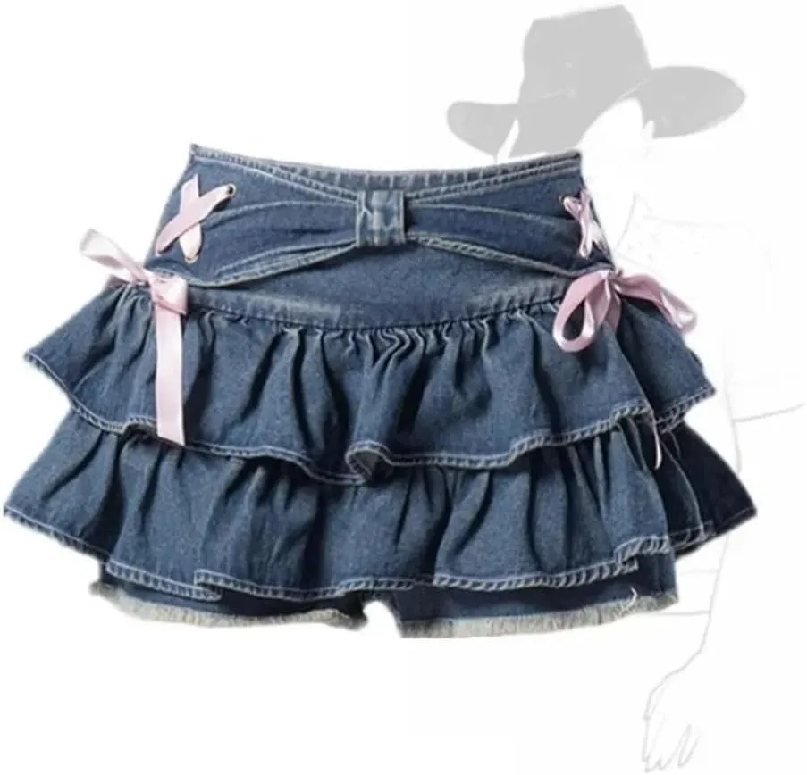 Pokn Cargo Skirt Denim Skirt Women Jean Mini Skirt Women's Cargo Skirt Y2K Skirt Low Waisted Skirt Denim Mini Skirt