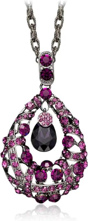 Purple Water Drop Womens Pendant Necklaces,Fall Jewelry for Women,Long Choker Necklaces