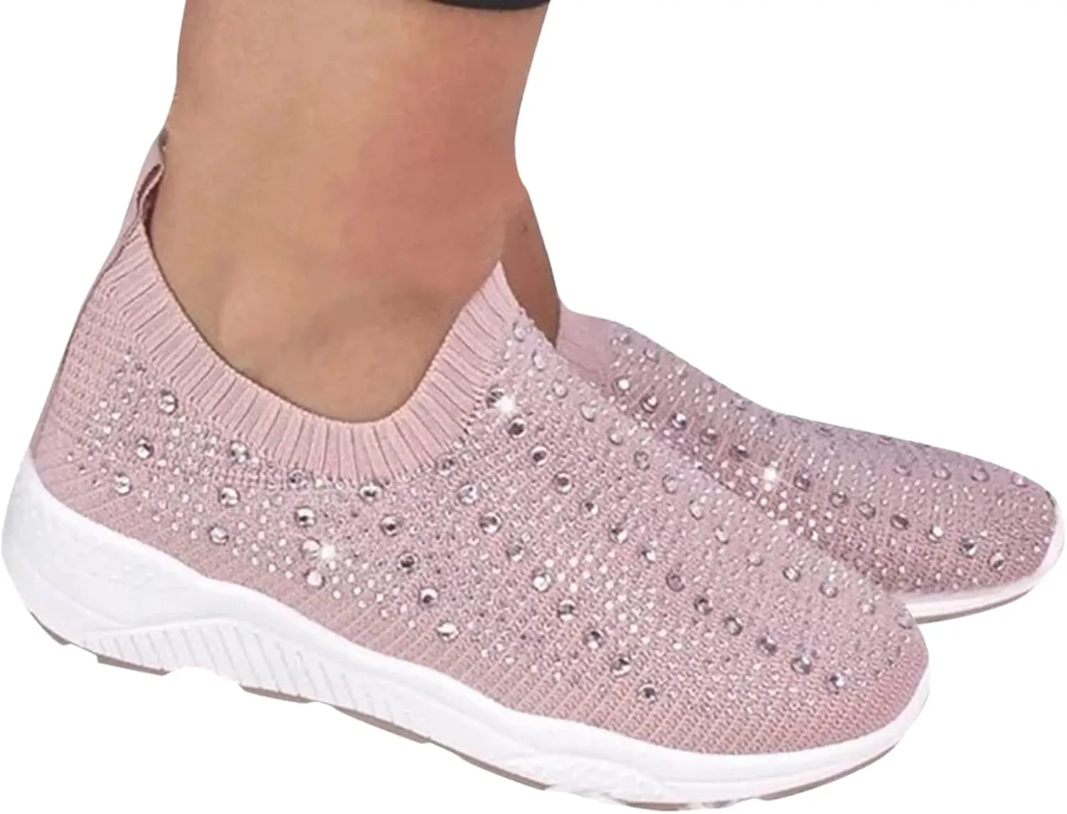 SBGMoSJ Platform Sneakers for Women Nurses Shoes for Women Comfortable Non Slip White Women Slip On Shoes Casual Women's Sneakers Size 8 Wide Comfy Black Shoes for Women Dressy