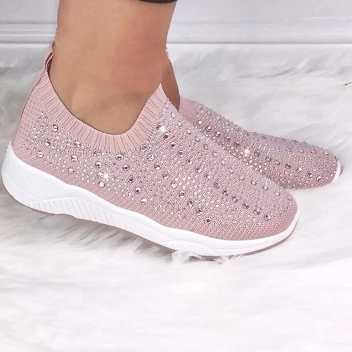 SBGMoSJ Platform Sneakers for Women Nurses Shoes for Women Comfortable Non Slip White Women Slip On Shoes Casual Women's Sneakers Size 8 Wide Comfy Black Shoes for Women Dressy