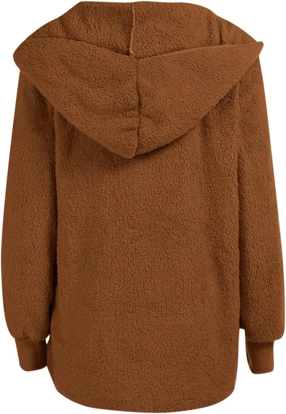 Sherpa Fleece Jacket for Women Plus Size Open Front Cardigan Sweaters Soft Fluffy Outerwear Winter Coats with Pocket