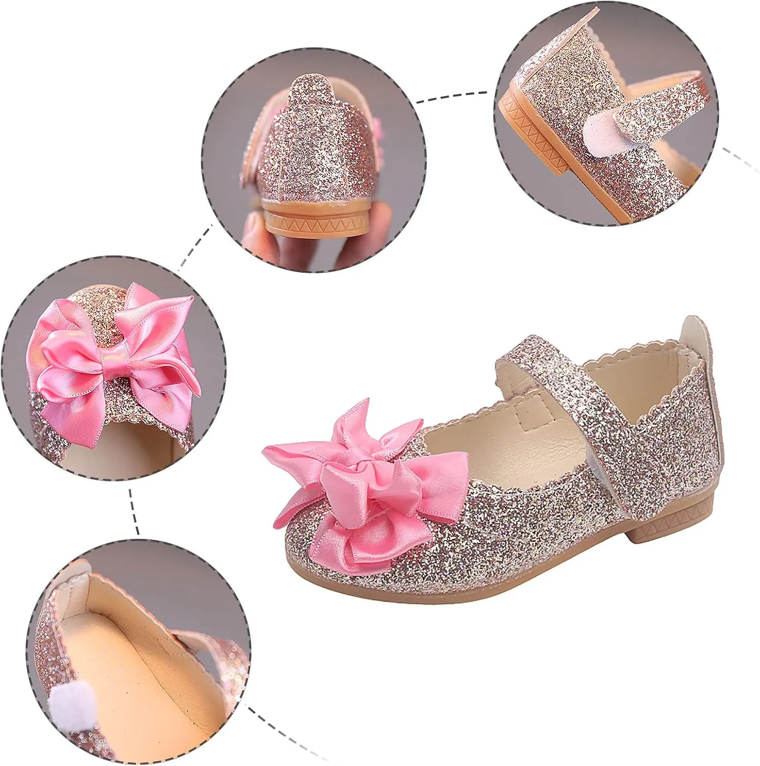 Shoes for Kids,Baby Girls Princess Shoes Bowknot Shoes Infant Sandals Bling Dancing Shoes Baby Girls Shoes 1-12 Years
