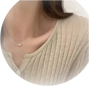 Single Pearl Necklaces for Women Pearl Choker Necklace Pearl Pendant Necklaces for Women Dainty Freshwater Pearl Necklace Handmade Simple Pearl Necklaces