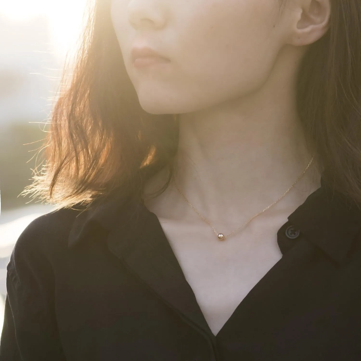 S.Leaf Sterling Silver Tiny Dot Necklace Circle Star Square Heart Necklaces for Women Dainty Necklaces for Women Simple Necklaces for Women