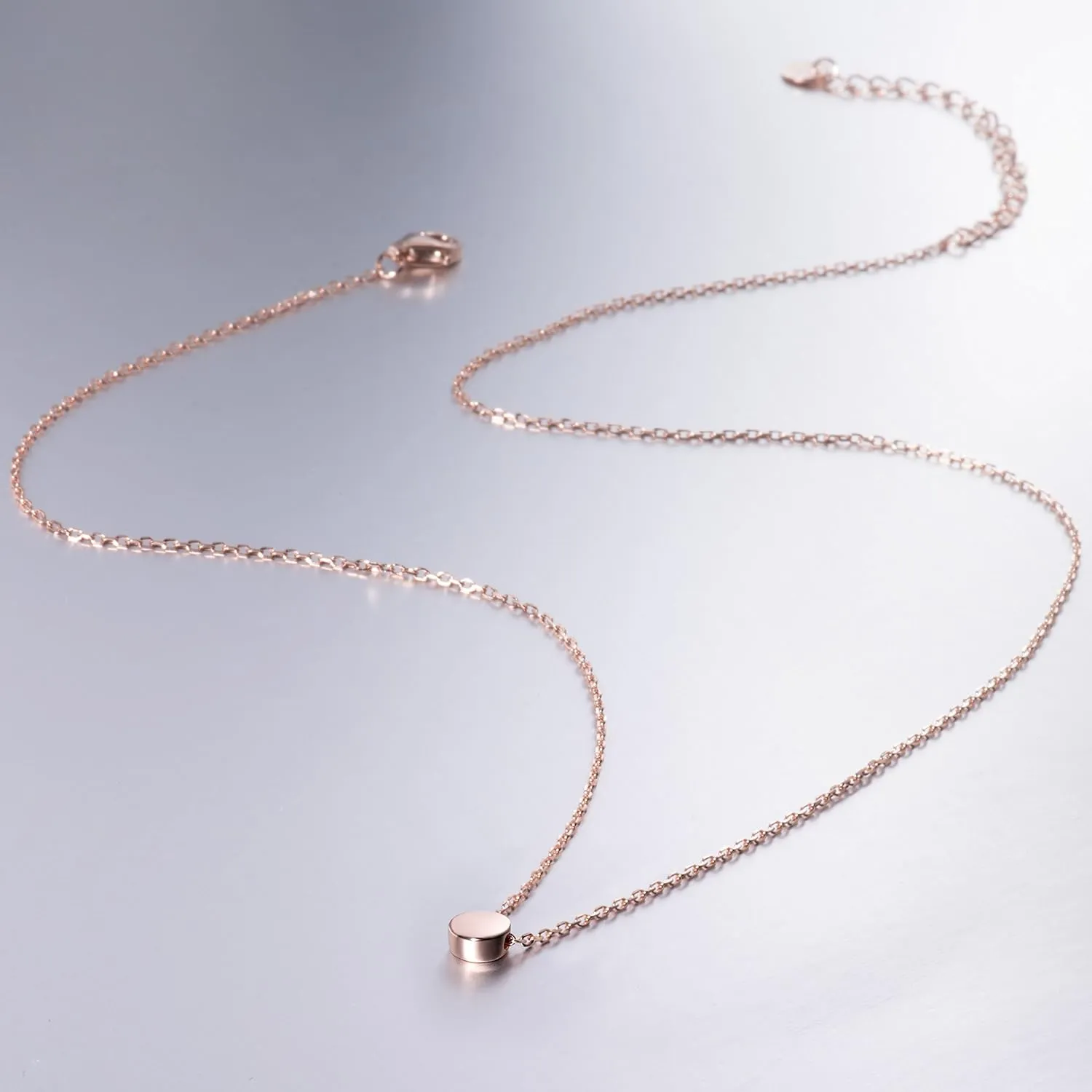 S.Leaf Sterling Silver Tiny Dot Necklace Circle Star Square Heart Necklaces for Women Dainty Necklaces for Women Simple Necklaces for Women
