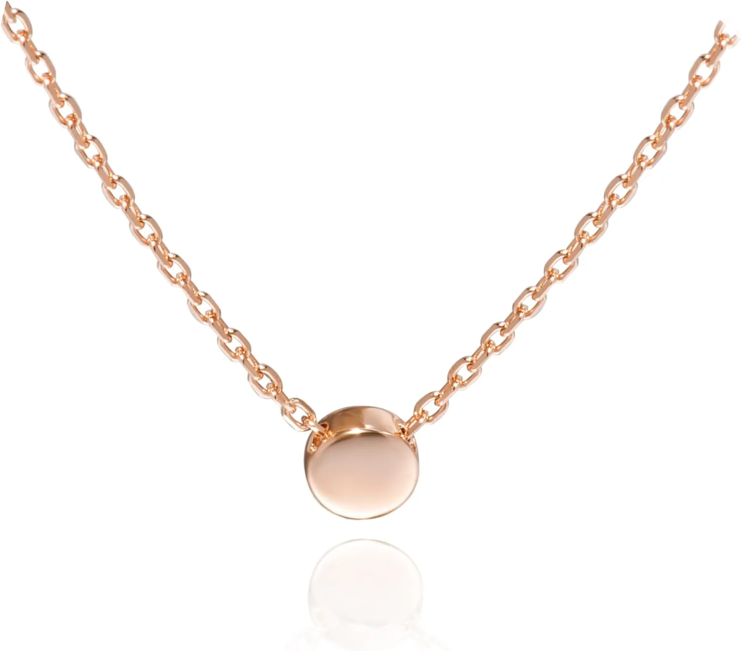 S.Leaf Sterling Silver Tiny Dot Necklace Circle Star Square Heart Necklaces for Women Dainty Necklaces for Women Simple Necklaces for Women