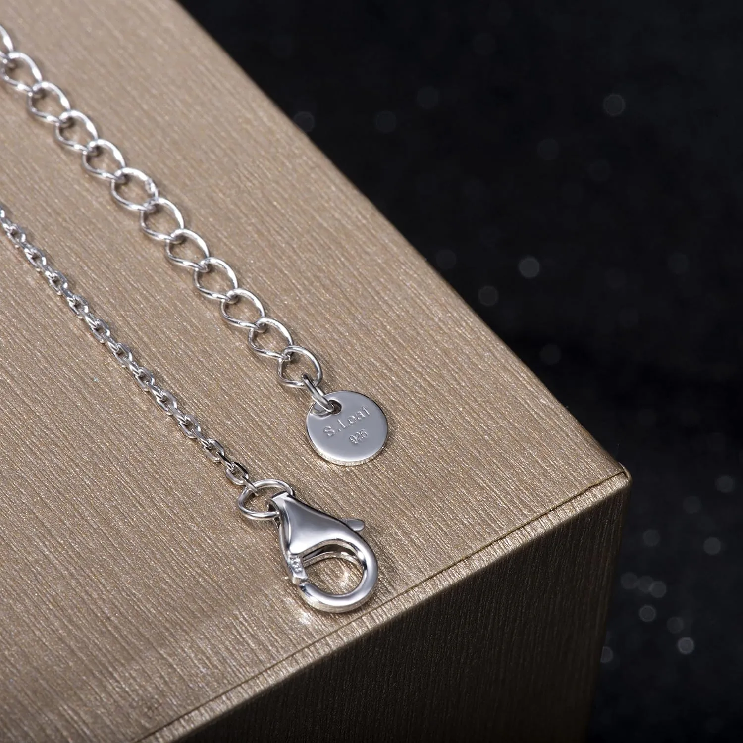 S.Leaf Sterling Silver Tiny Dot Necklace Circle Star Square Heart Necklaces for Women Dainty Necklaces for Women Simple Necklaces for Women