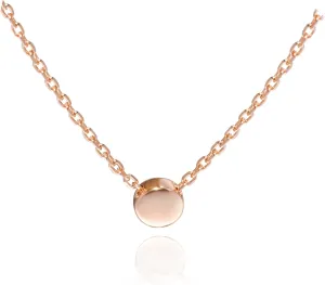 S.Leaf Sterling Silver Tiny Dot Necklace Circle Star Square Heart Necklaces for Women Dainty Necklaces for Women Simple Necklaces for Women