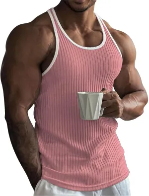 Sleeveless Shirts for Men Spring Casual O Tank Neck Flag Blouse Men Tops Men's Tank Tops Black Shirts for Men Mens