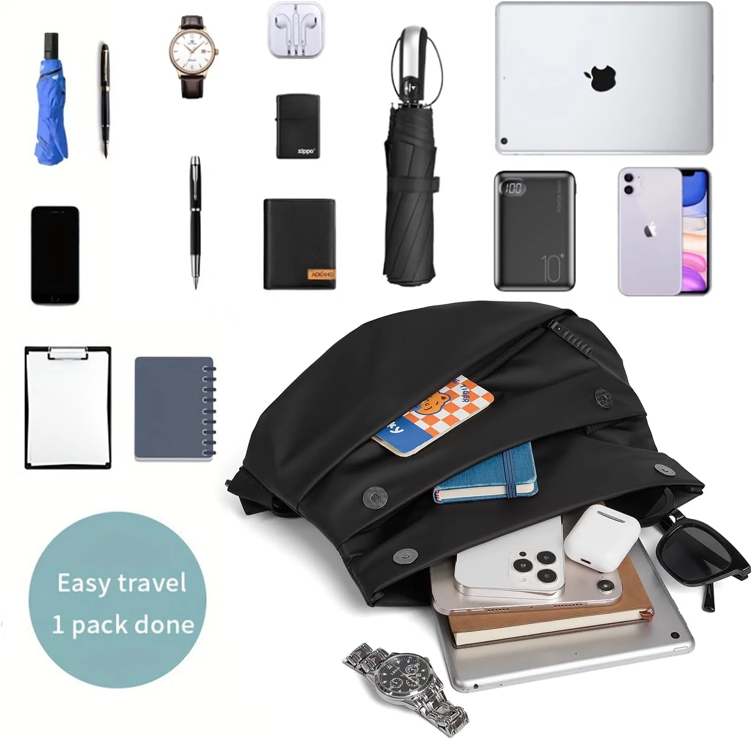 Sling Bag - Quick Access, Expandable, Multipurpose Crossbody Bag Waterproof Chest Shoulder Backpack Casual Daypack for Travel Work