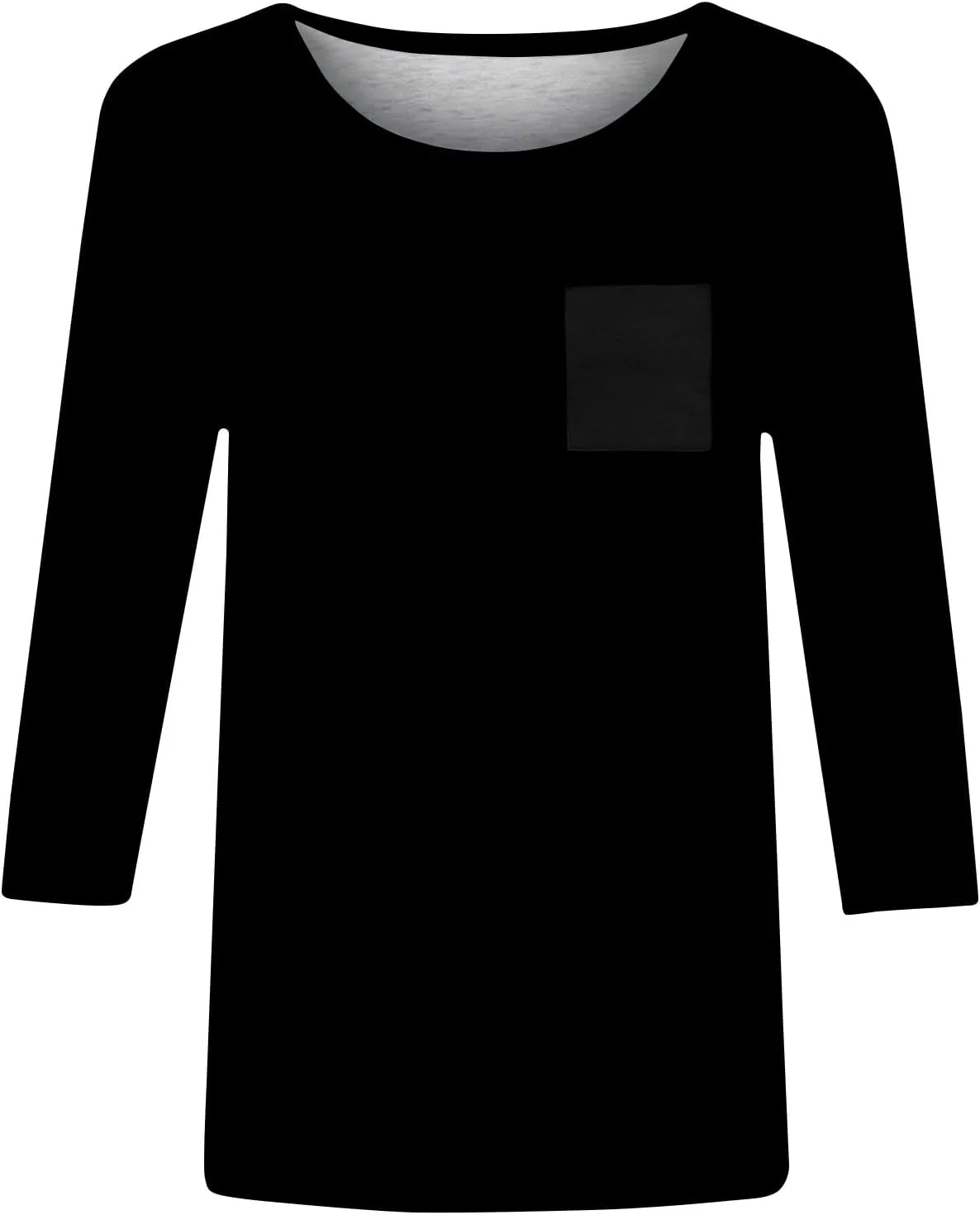 slqdgmryz 3/4 Length Sleeve Womens Tops Dressy Casual Crewneck Tshirts Shirts with Pocket Three Quarter Workout Blouses