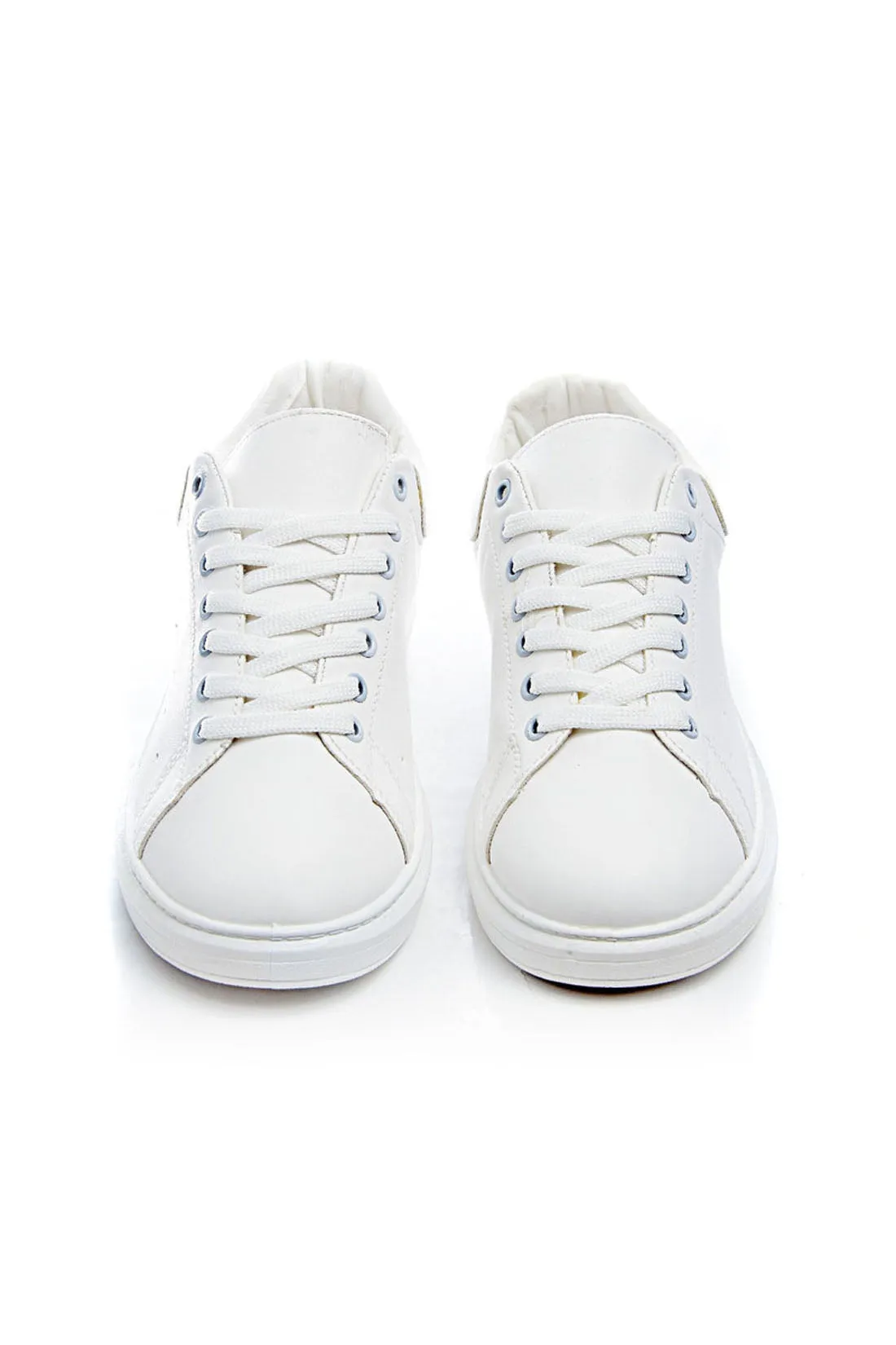 Sneakers - Leather - Basic Lace-Up - White