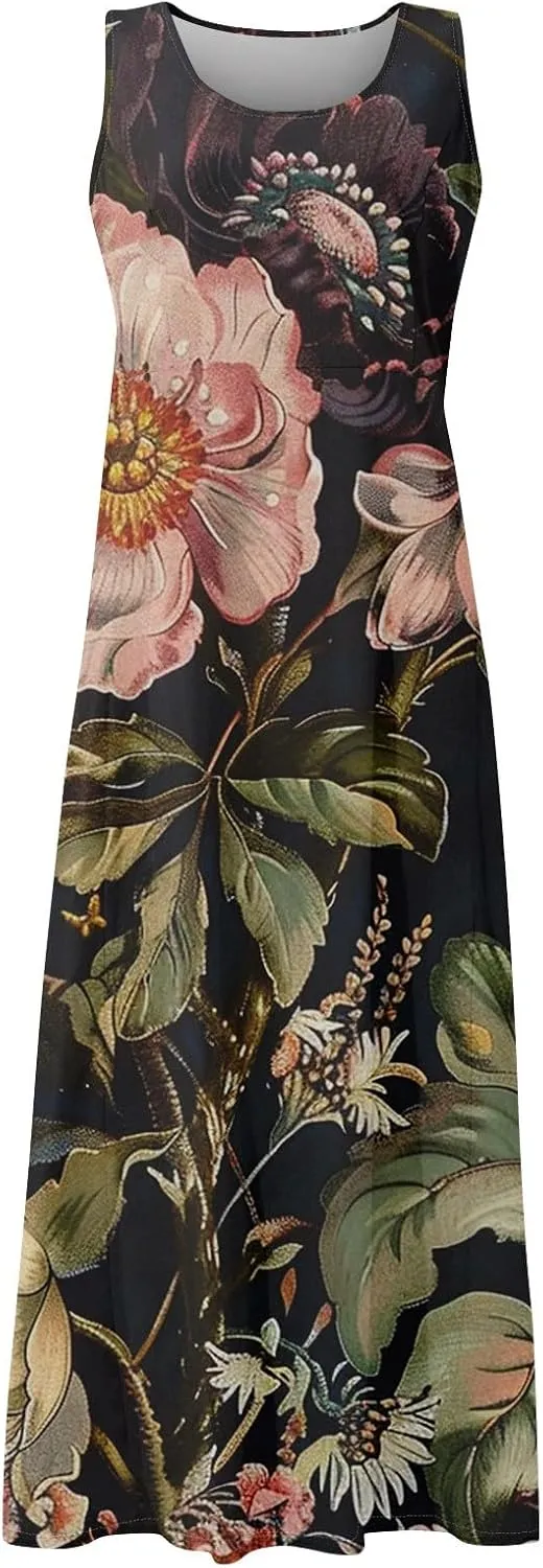 Spring Dresses for Women 2025 Flowy Dress Plus Size Beach Travel Vacation Casual Dress