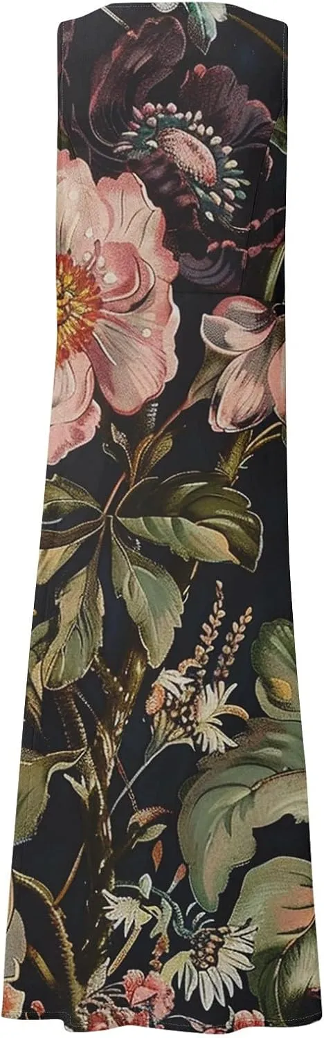 Spring Dresses for Women 2025 Flowy Dress Plus Size Beach Travel Vacation Casual Dress