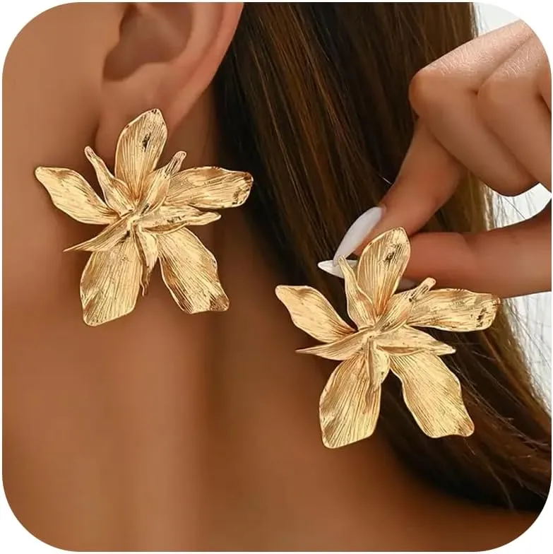 Spring Flower Earrings Womens Sunflower Daisy Dangle Statement Jewelry Fashion Accessory