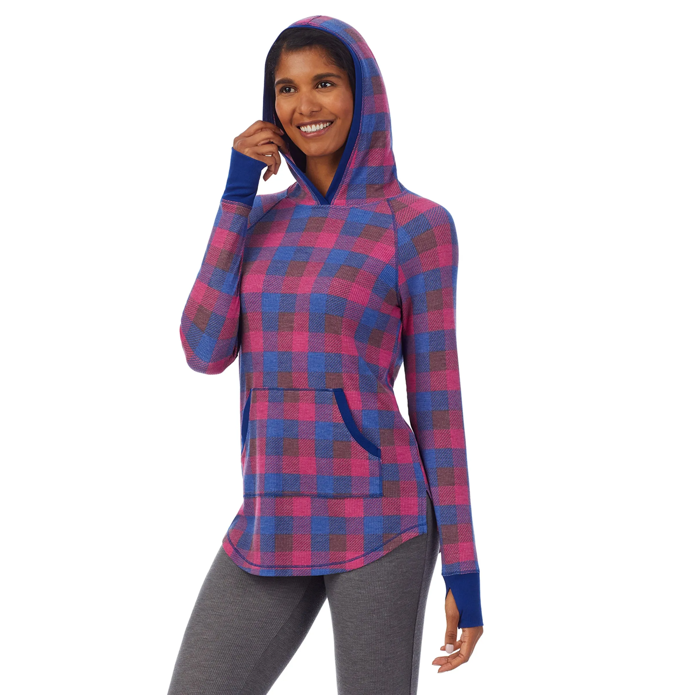 Stretch Thermal Long Sleeve Hoodie Tunic