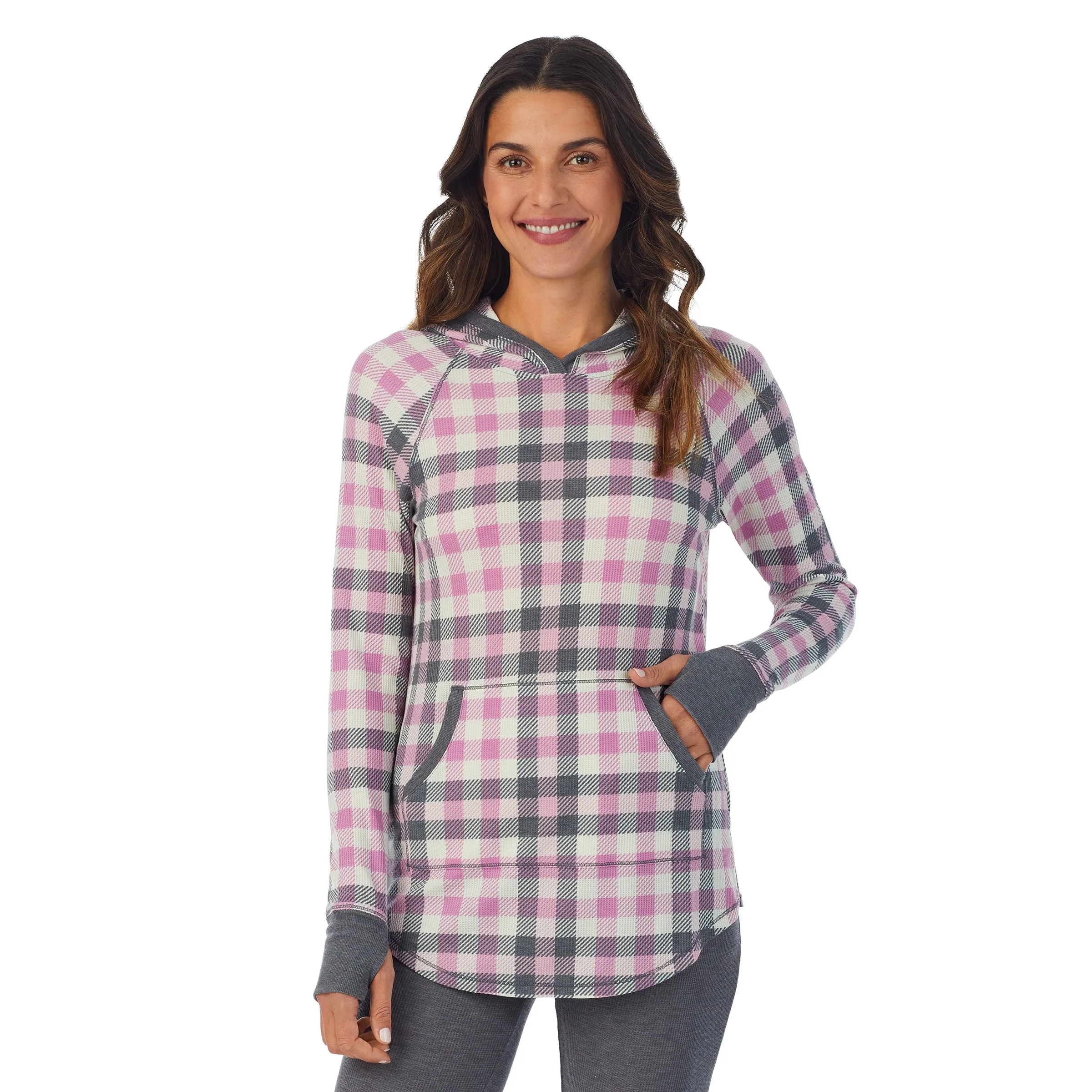 Stretch Thermal Long Sleeve Hoodie Tunic
