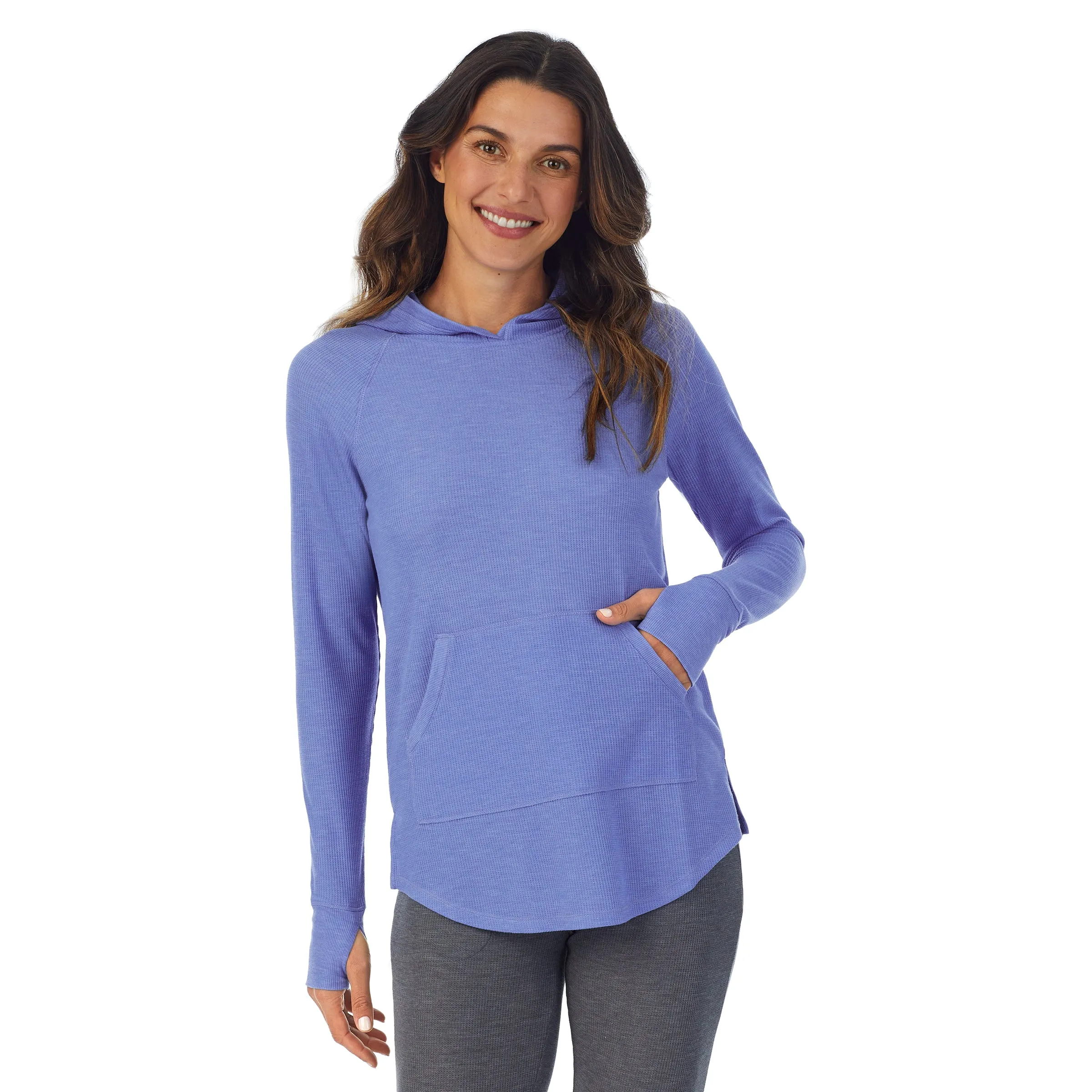 Stretch Thermal Long Sleeve Hoodie Tunic