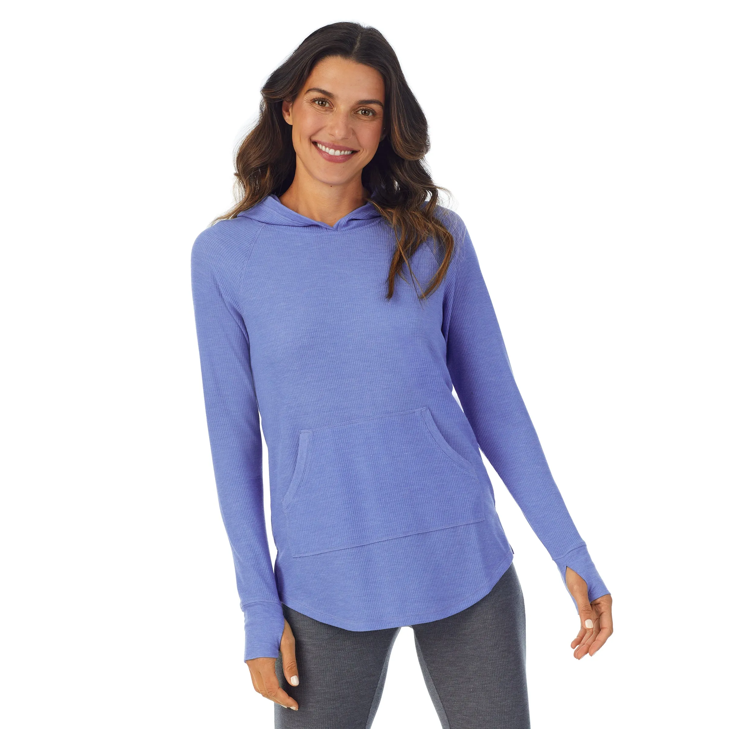 Stretch Thermal Long Sleeve Hoodie Tunic