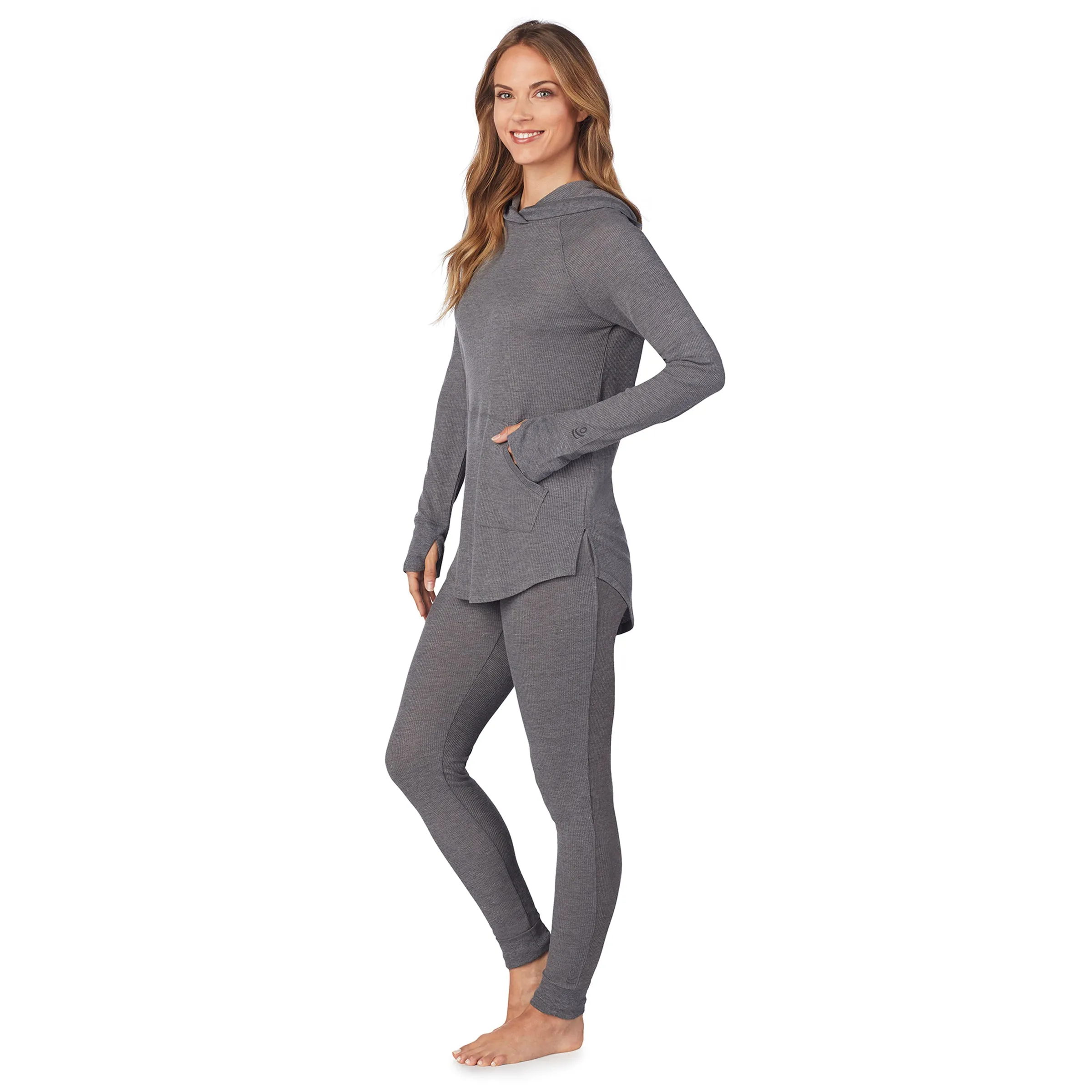 Stretch Thermal Long Sleeve Hoodie Tunic