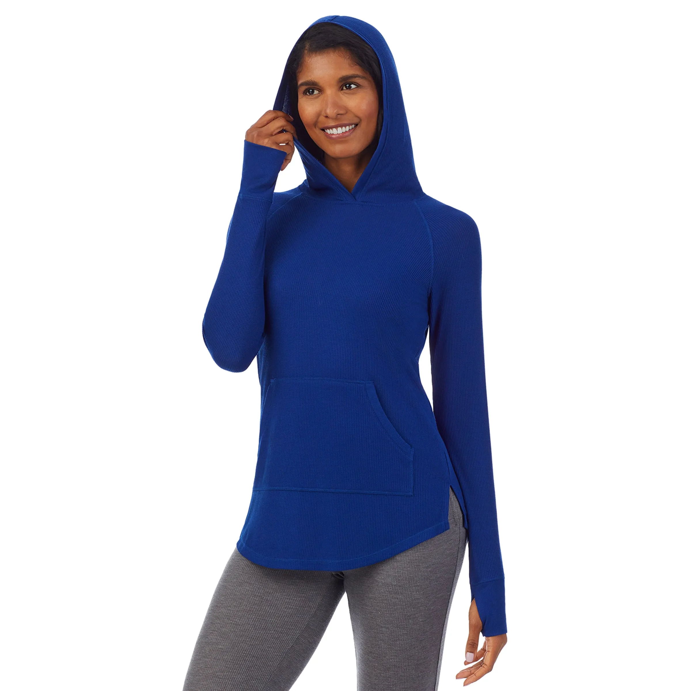 Stretch Thermal Long Sleeve Hoodie Tunic