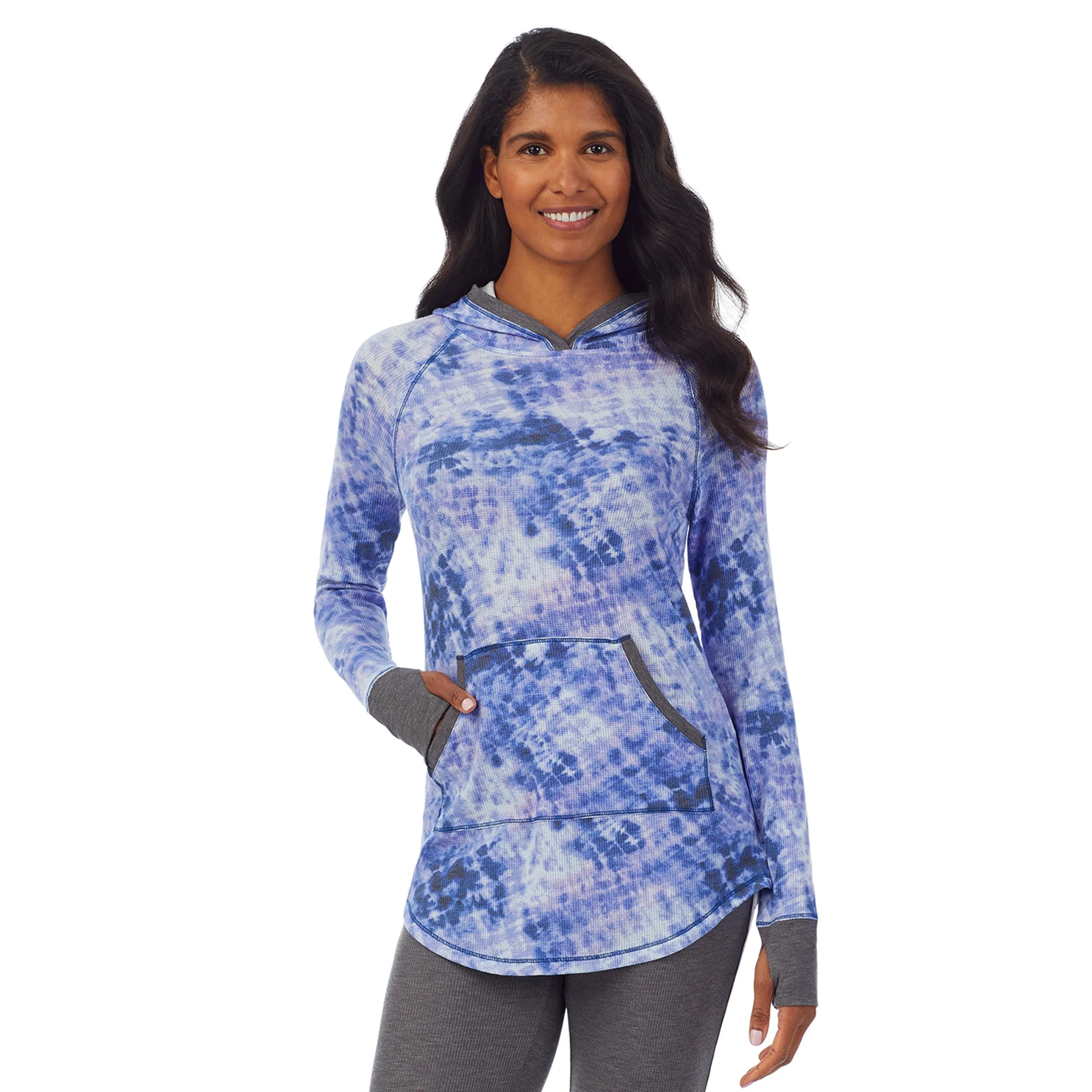 Stretch Thermal Long Sleeve Hoodie Tunic