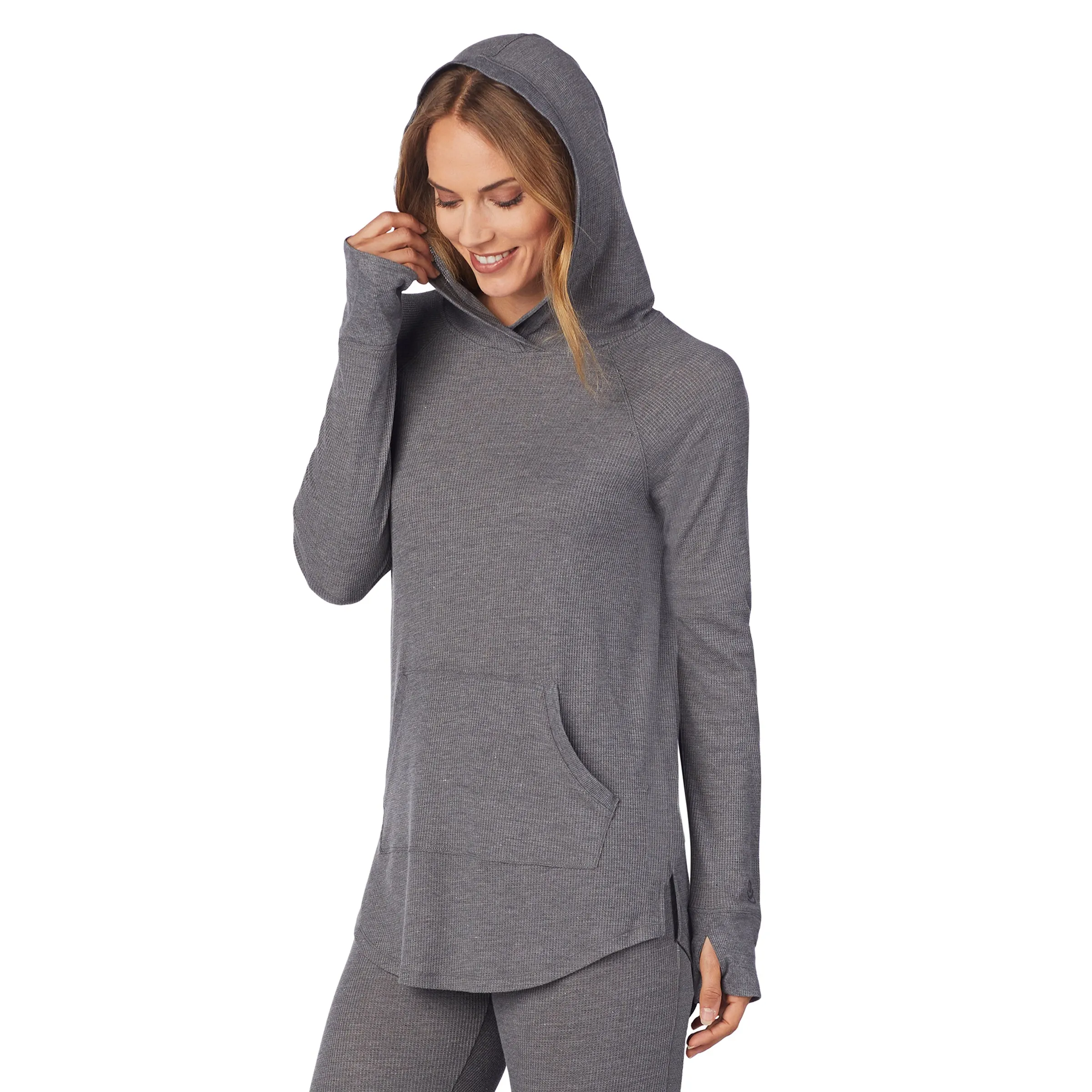 Stretch Thermal Long Sleeve Hoodie Tunic