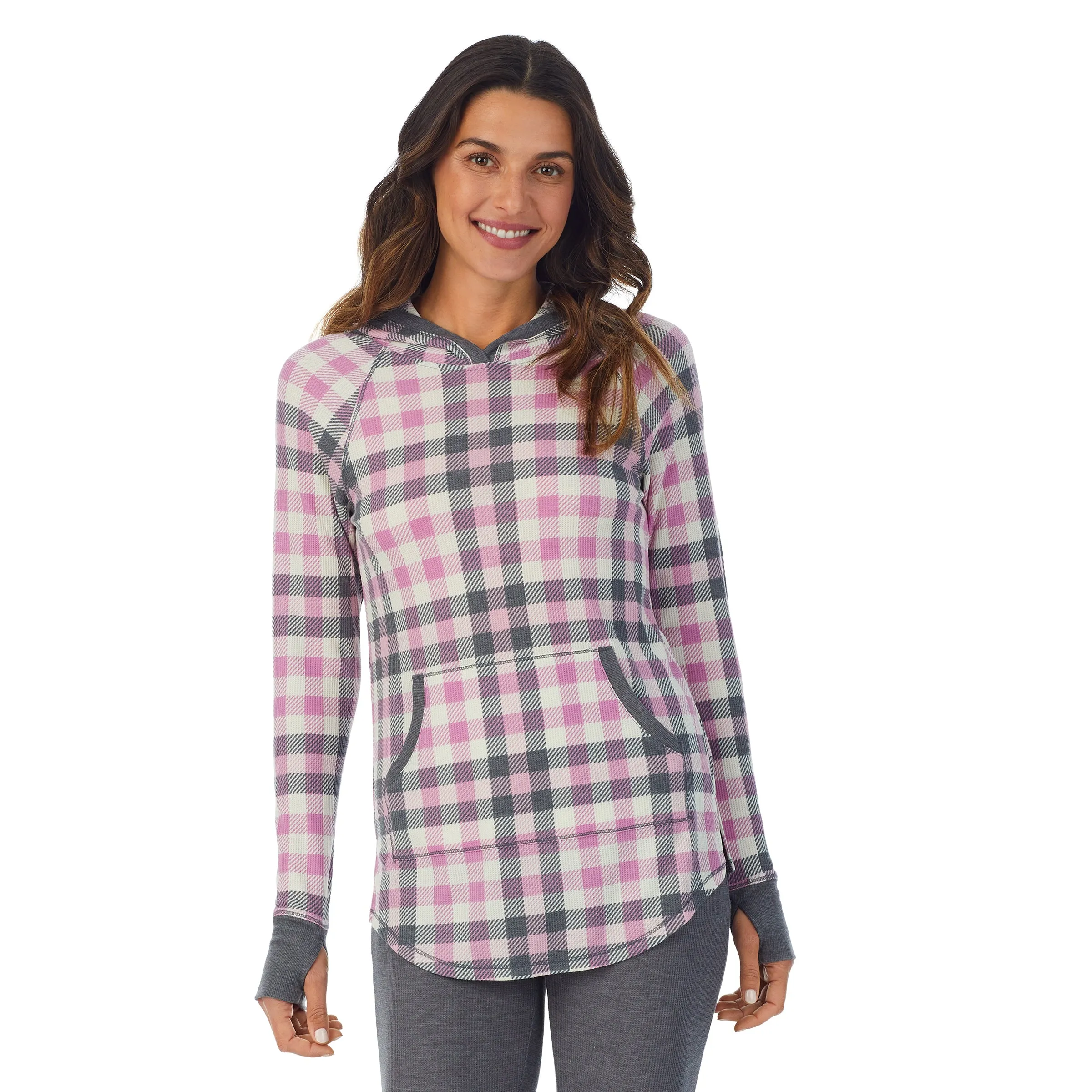 Stretch Thermal Long Sleeve Hoodie Tunic