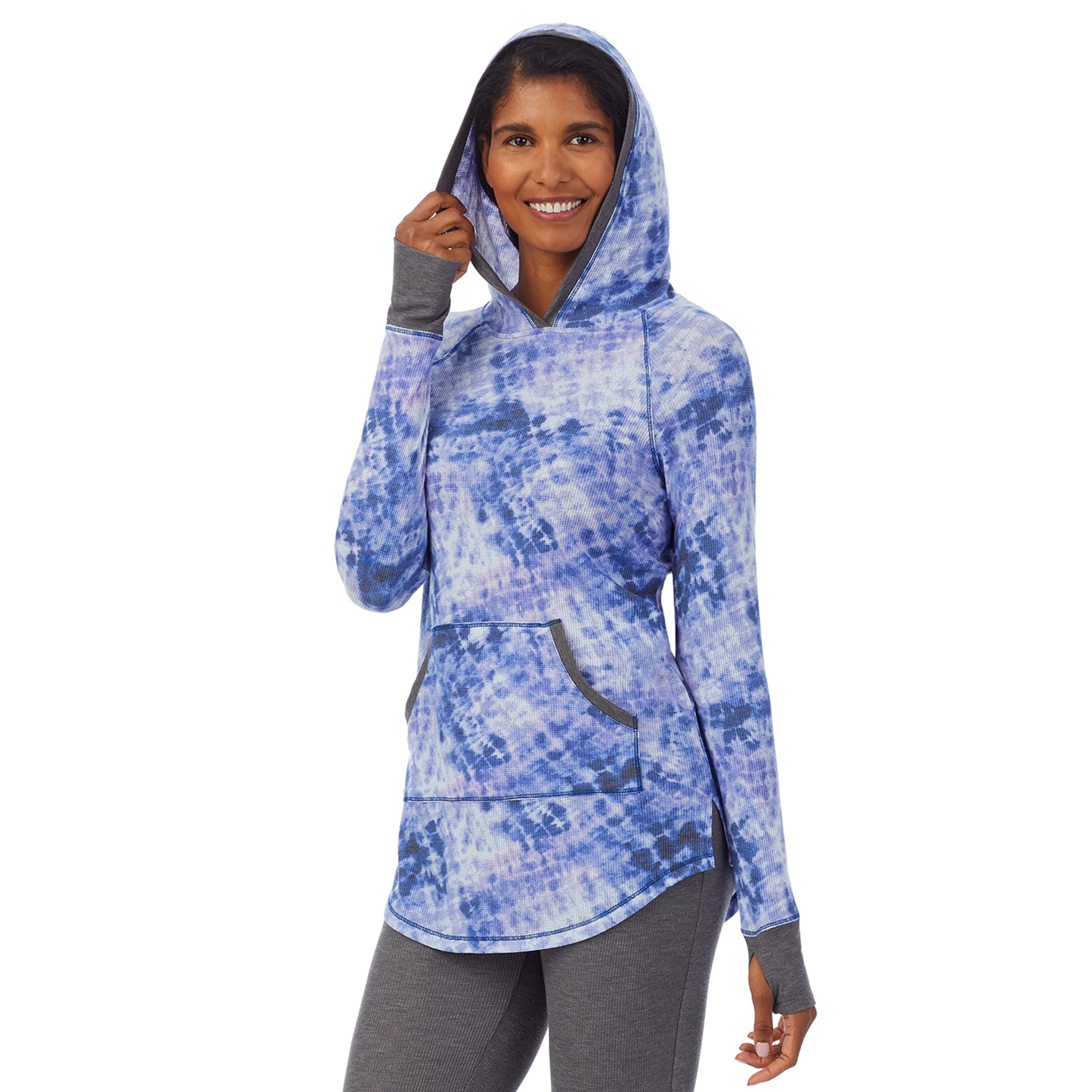 Stretch Thermal Long Sleeve Hoodie Tunic
