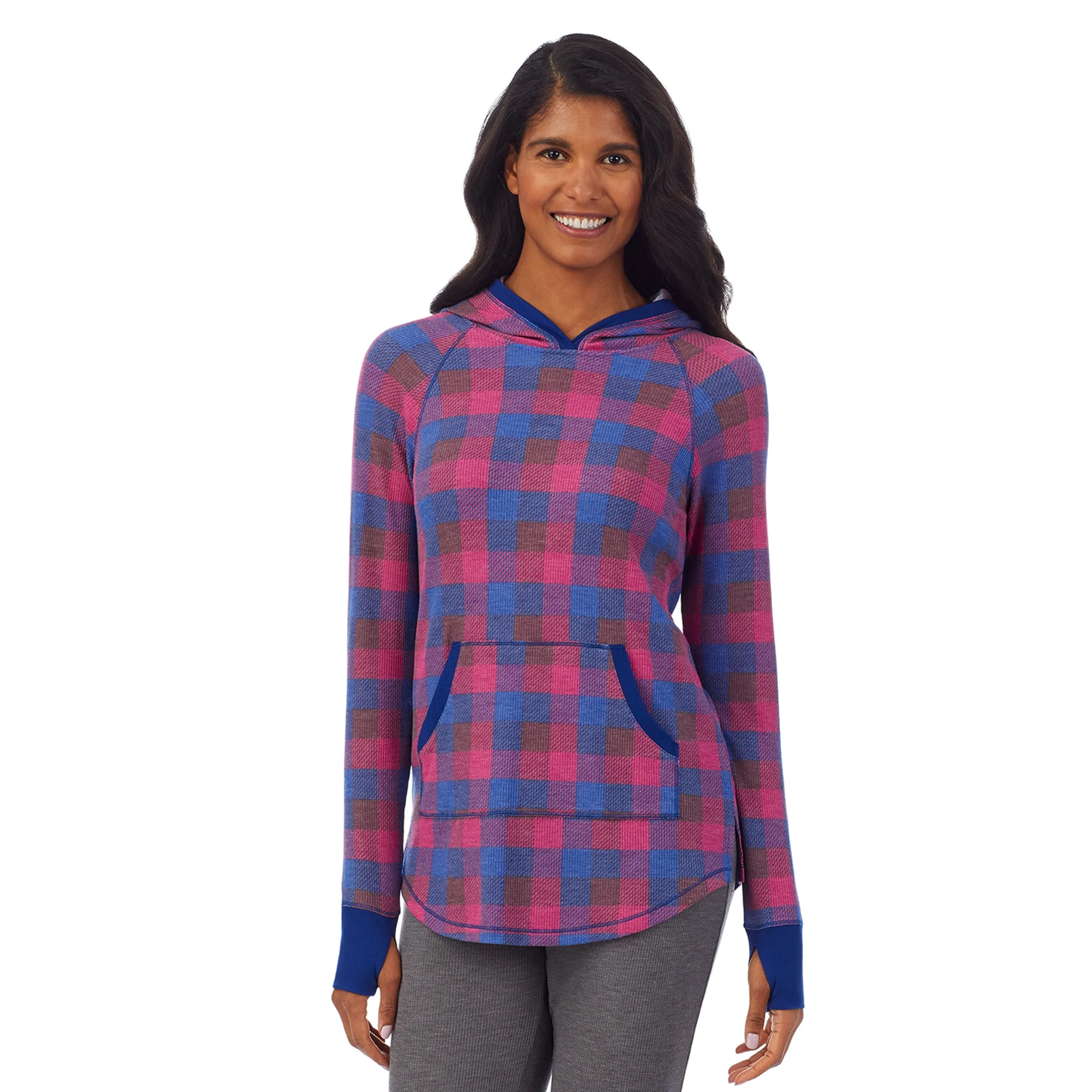 Stretch Thermal Long Sleeve Hoodie Tunic