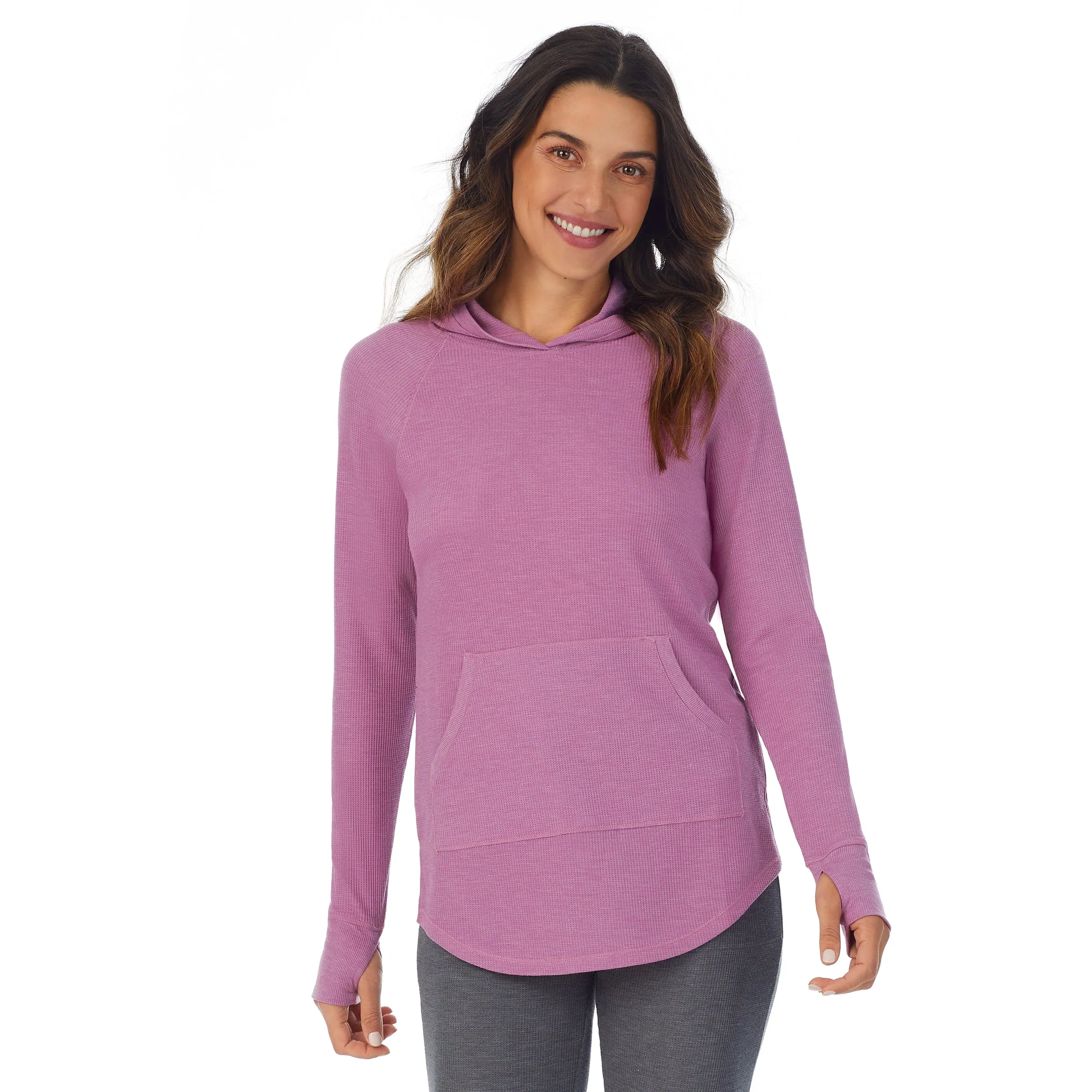 Stretch Thermal Long Sleeve Hoodie Tunic