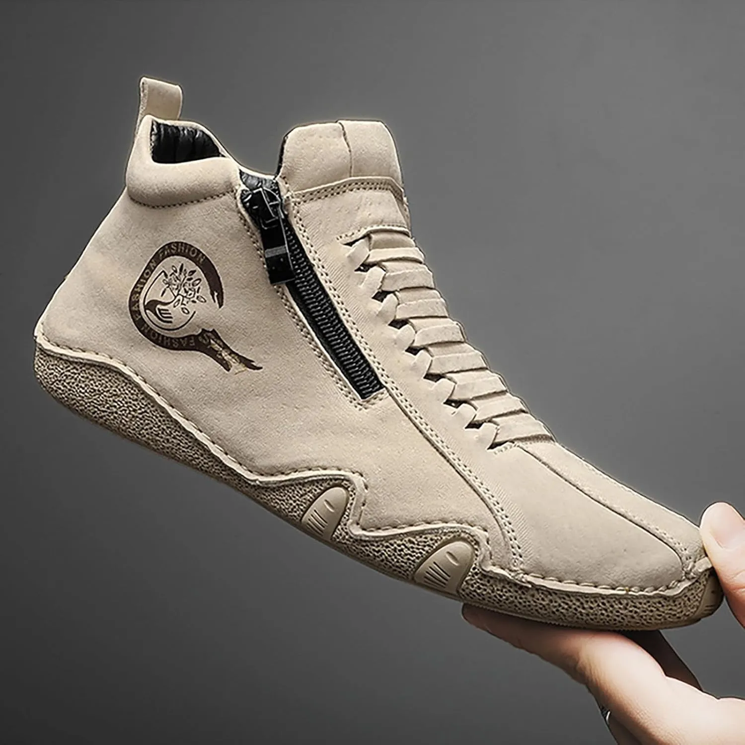Suede Boots for Men Waterproof Leather Sneakers Casual Non-Slip Walking Shoes Breathable Outdoor Shoes 2024
