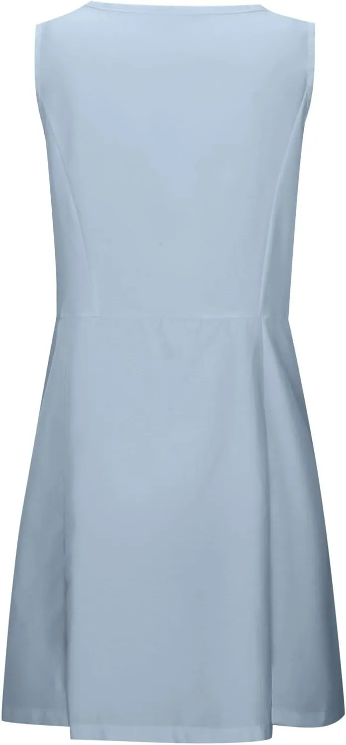 Summer Crinkle Linen Sundress for Women Sleeveless Tank Dress Breathable Beach Wedding Guest & Vacation Dress