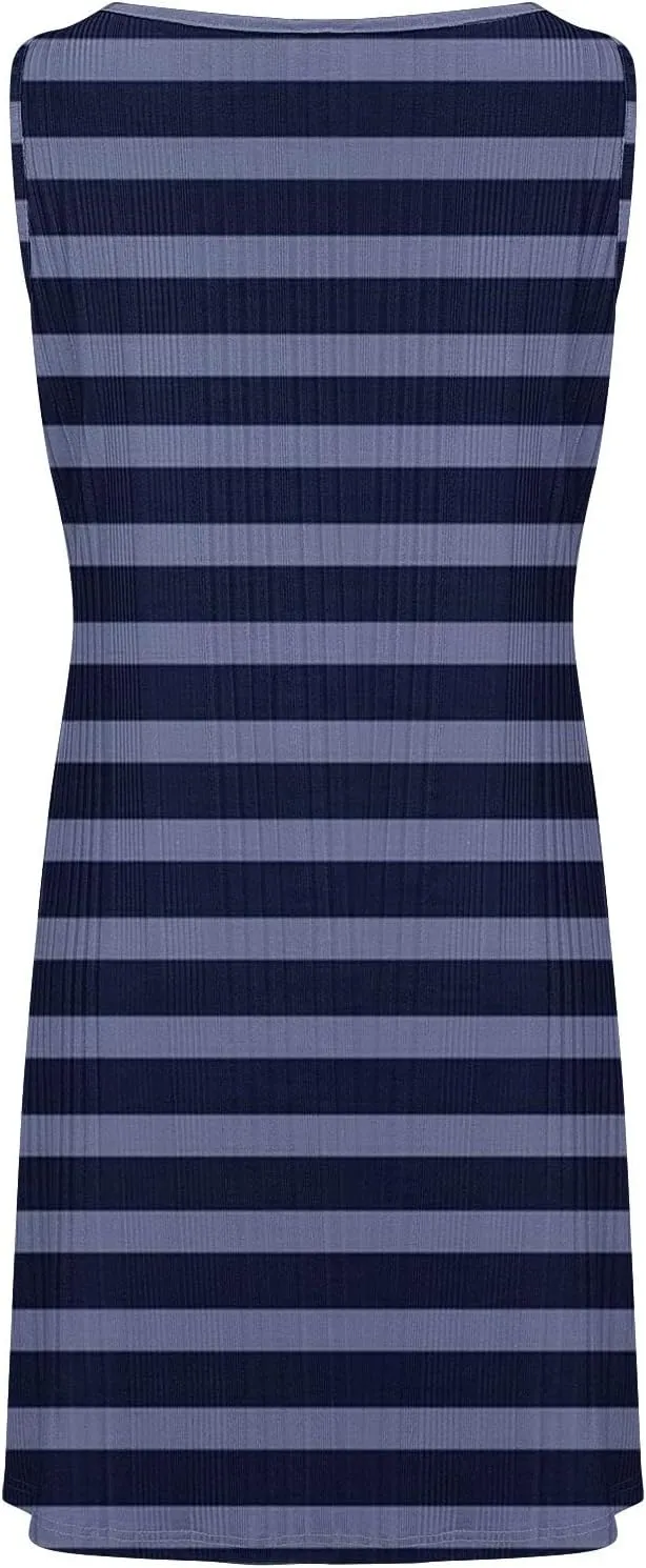 Summer Dresses for Women 2025 Loose Beach Vacation Casual Crew Neck Casual Boho Dress Sleeveless Sundresses with Pockets