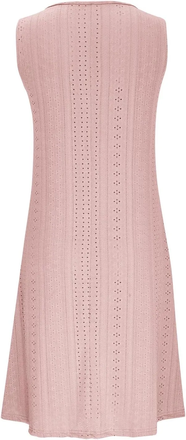 Sundresses for Women 2024 Casual Beach Sleeveless Resort Wear Vacation Sun Dresses Spring Summer Tank Dress