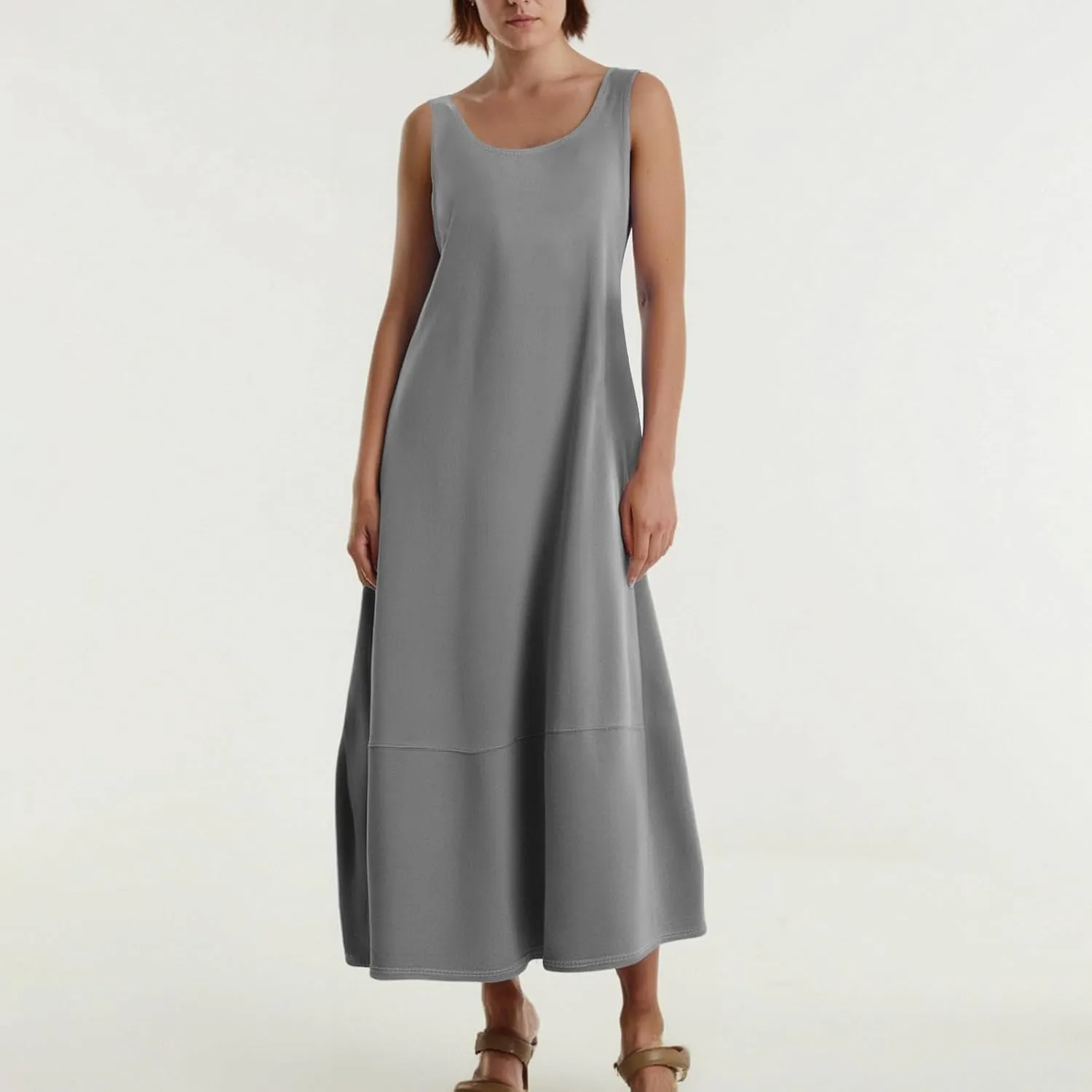 Sundresses for Women 2025 Casual Summer Beach Maxi Dress Scoop Neck Sleeveless Flowy Tank Dress Vacation Outfits