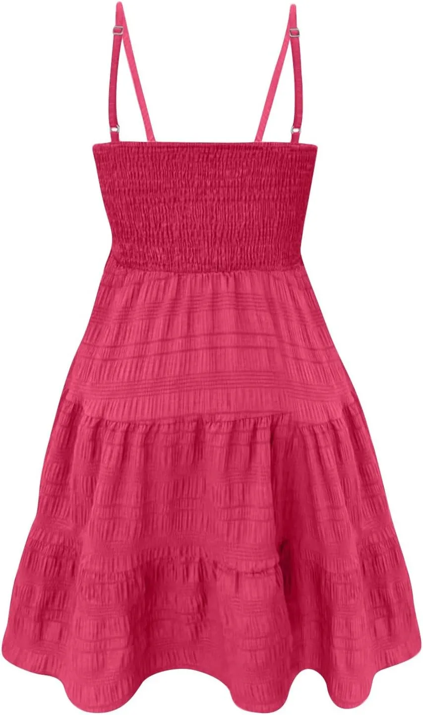 Sundresses for Women 2025 Trendy Sexy Sleeveless Backless Mini Short Summer Dress Beach Party Casual Wedding Dresses