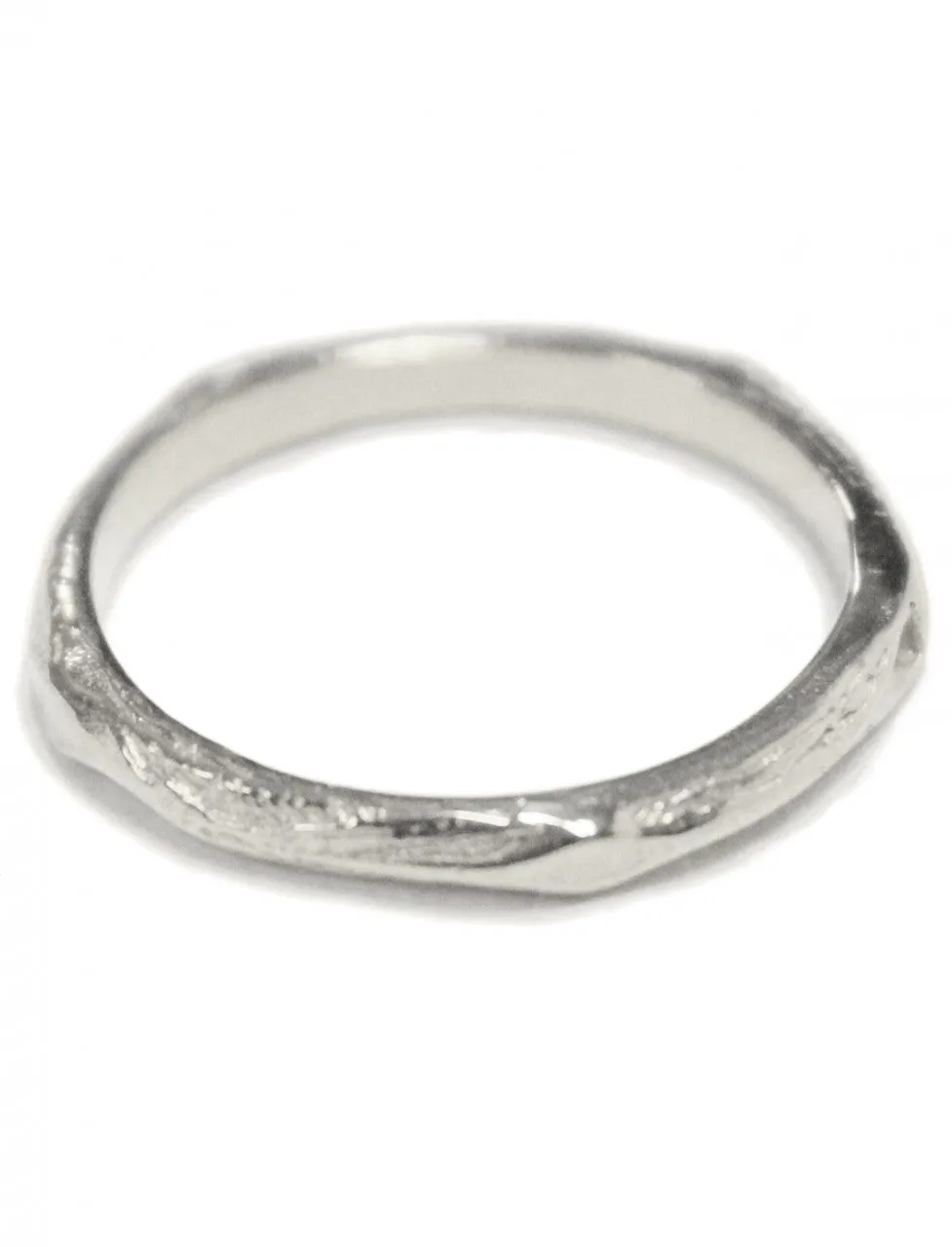 Thin Tree Hammered Stack Ring
