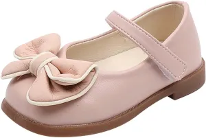 Toddler Flower Girl Dress Shoes Bows Mary Jane Ballet Flats Wedding Party Little Girls Low Mary Janes Shoes for Girls