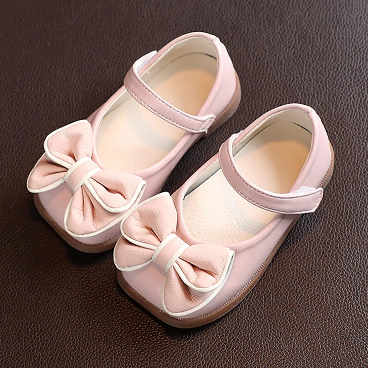 Toddler Flower Girl Dress Shoes Bows Mary Jane Ballet Flats Wedding Party Little Girls Low Mary Janes Shoes for Girls