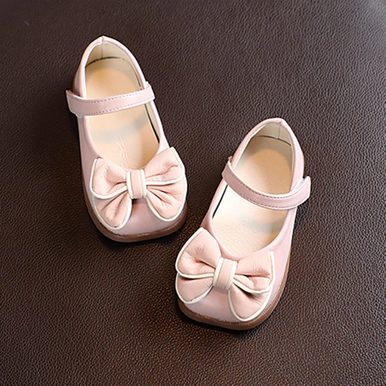 Toddler Flower Girl Dress Shoes Bows Mary Jane Ballet Flats Wedding Party Little Girls Low Mary Janes Shoes for Girls
