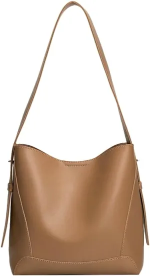 Trendy Large Capacity Bucket Bag Vegan leather Purse for Women Versatile Shoulder Handbag Work Satchel Bag 2025