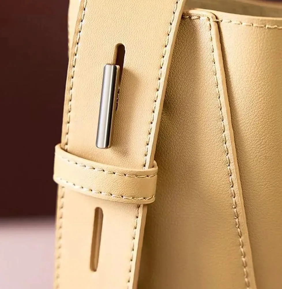 Trendy Large Capacity Bucket Bag Vegan leather Purse for Women Versatile Shoulder Handbag Work Satchel Bag 2025