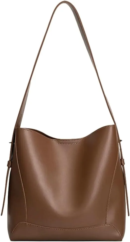 Trendy Large Capacity Bucket Bag Vegan leather Purse for Women Versatile Shoulder Handbag Work Satchel Bag 2025